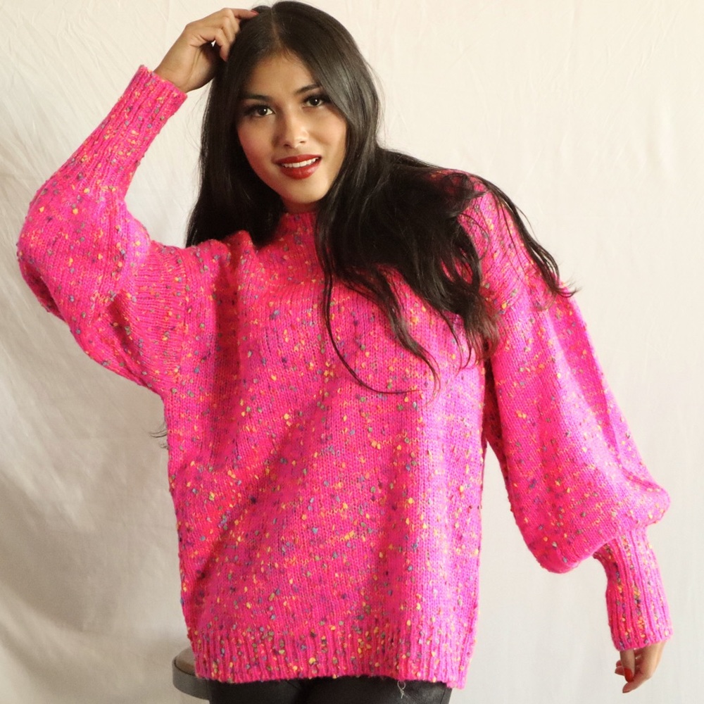 Bubble Sleeve Oversized Sweater